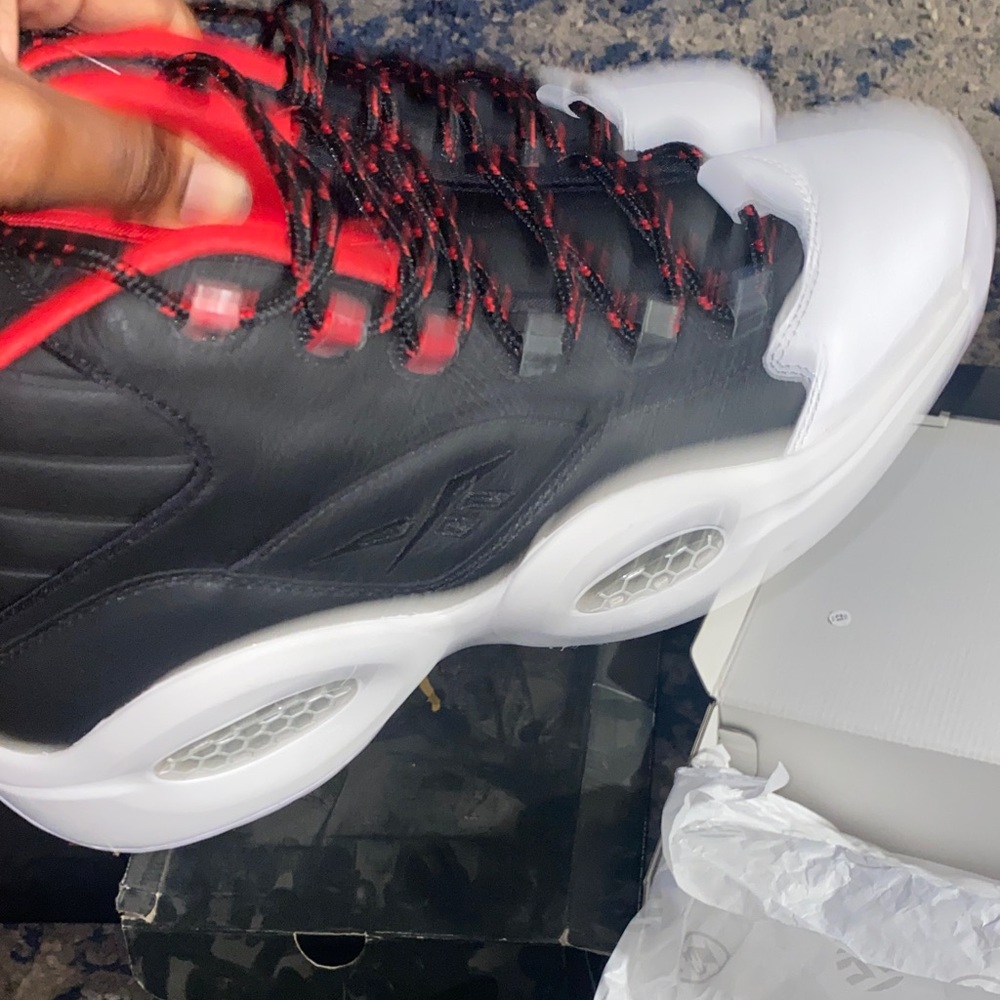 Reebok Men's Black, Red, and White Sneakers